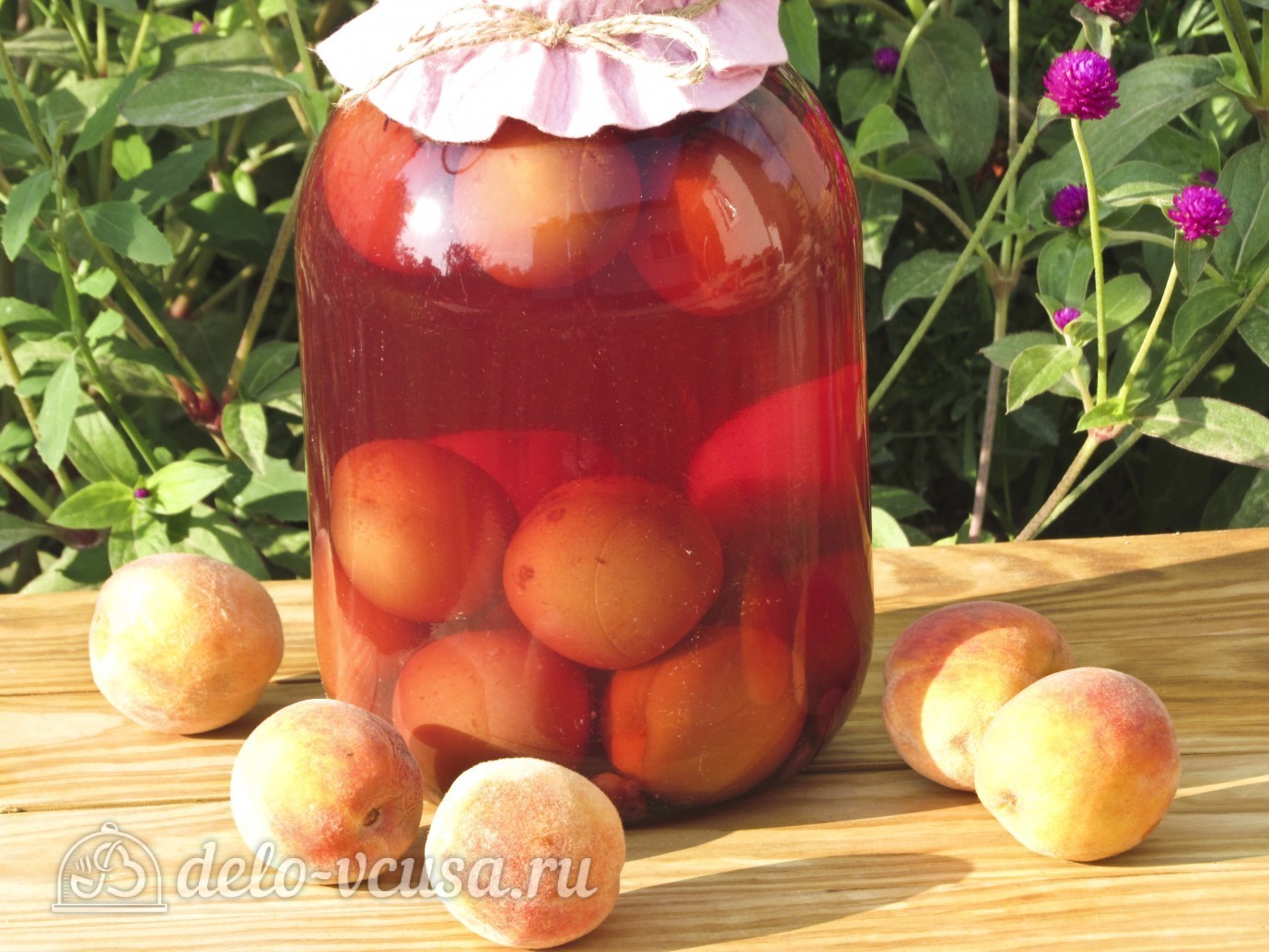 Шаг 8 приготовления Персиковый компот