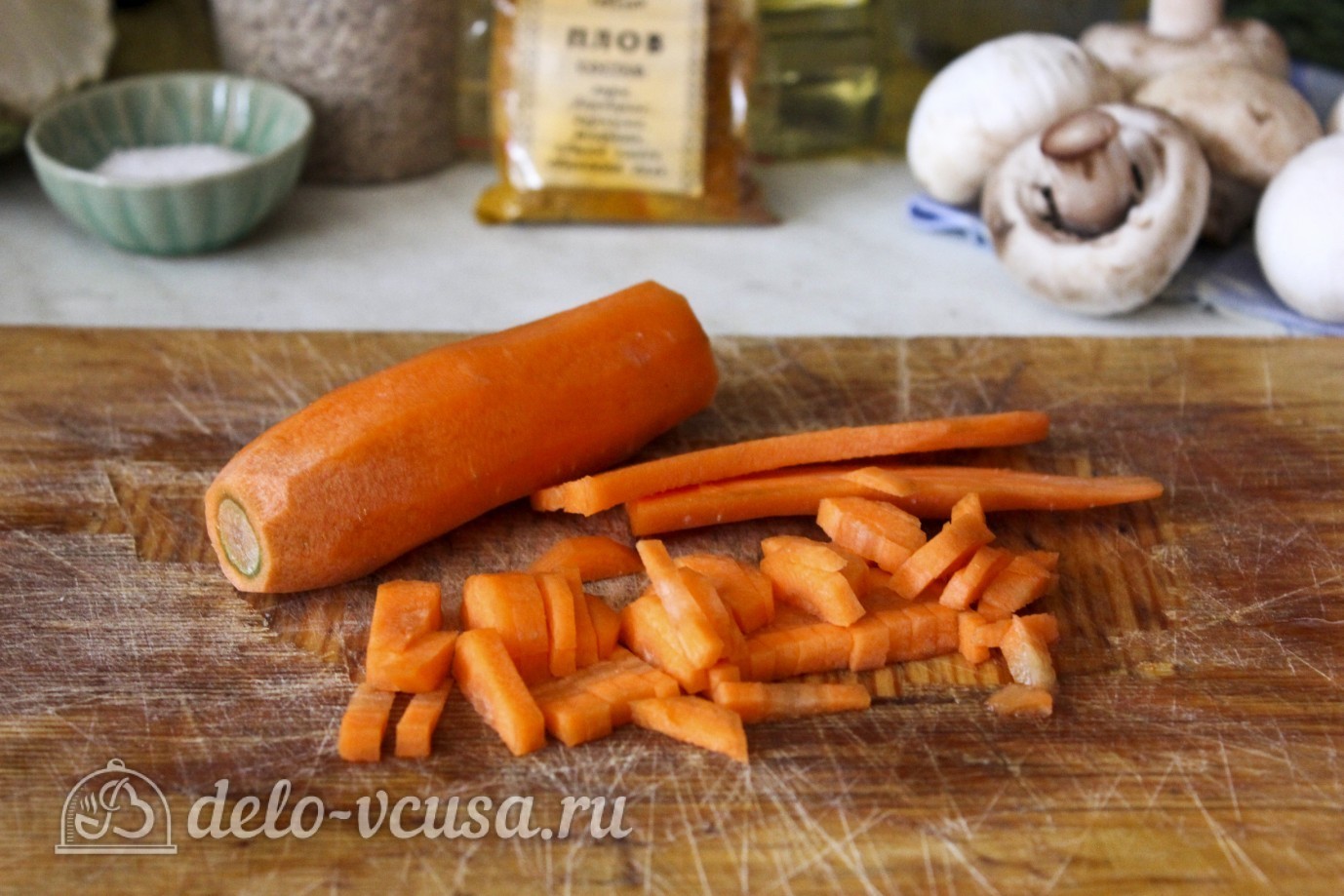 Шаг 1 приготовления Плов с грибами (шампиньонами)