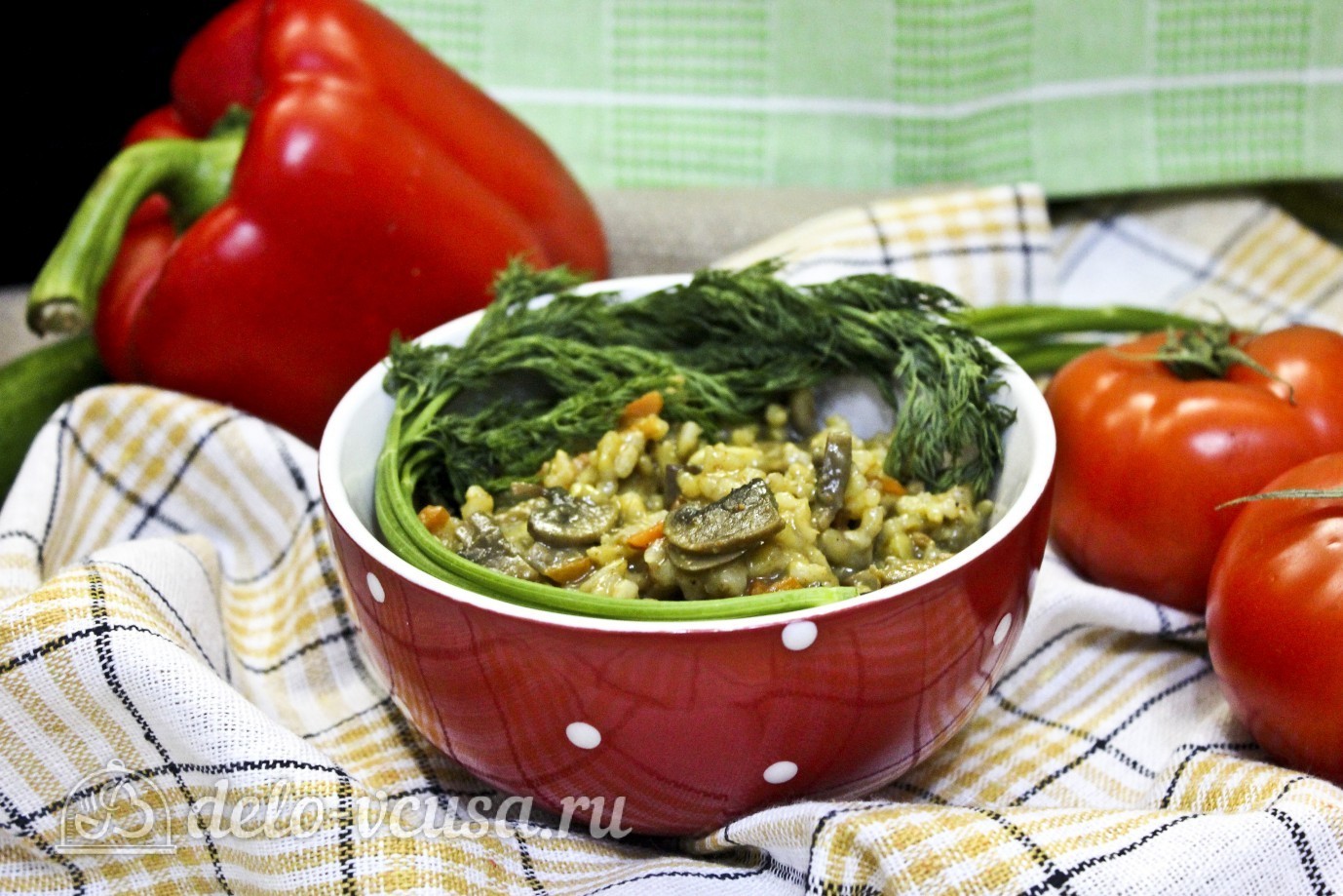 Шаг 13 приготовления Плов с грибами (шампиньонами)