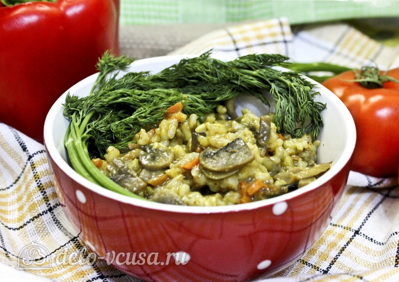 Обложка рецепта Плов с грибами (шампиньонами)