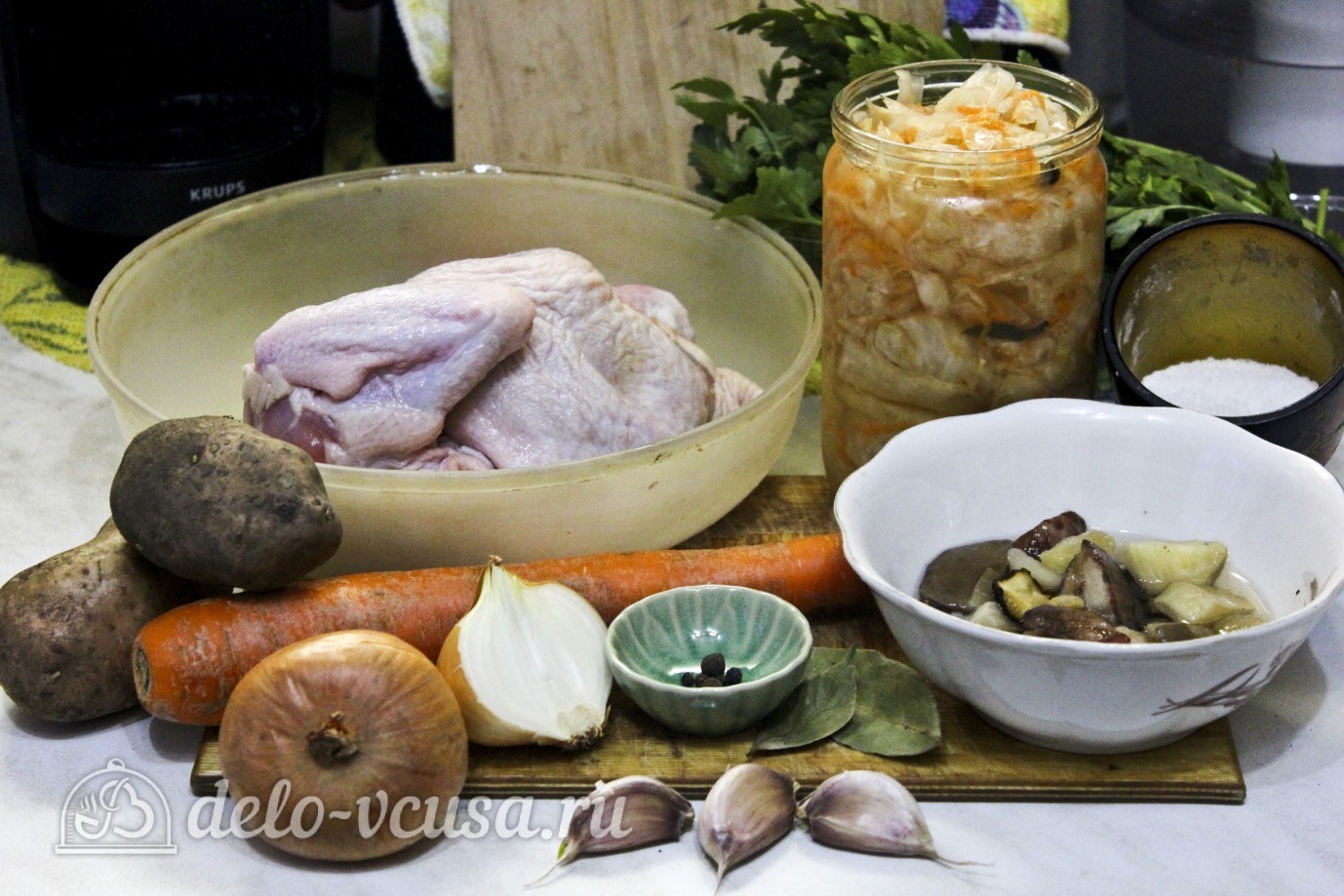 Ингредиенты Щи с курицей и грибами Фото ингредиенты Щи с курицей и грибами