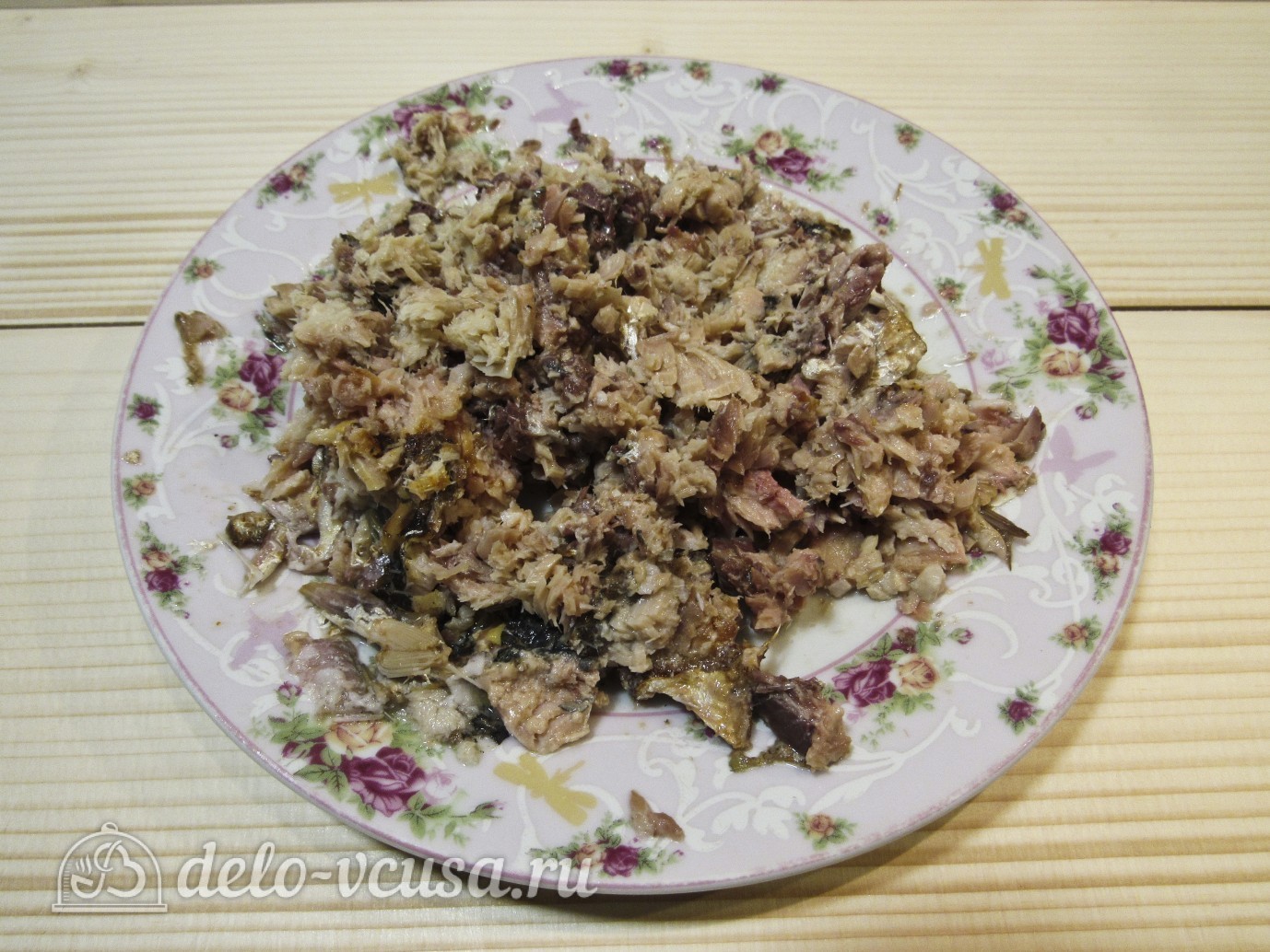 Шаг 5 приготовления Салат с сардиной