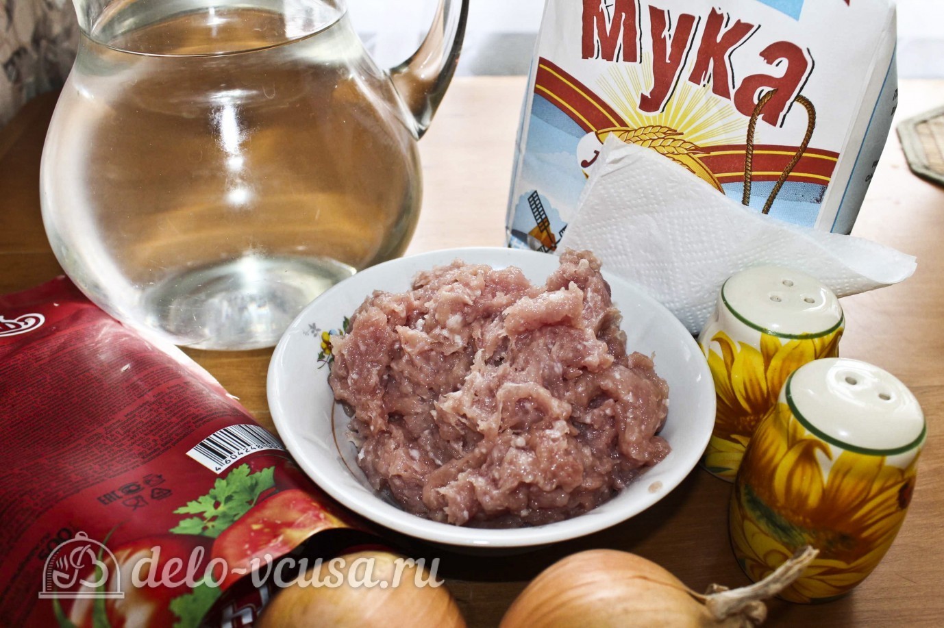 Фото ингредиенты Манты на сковороде