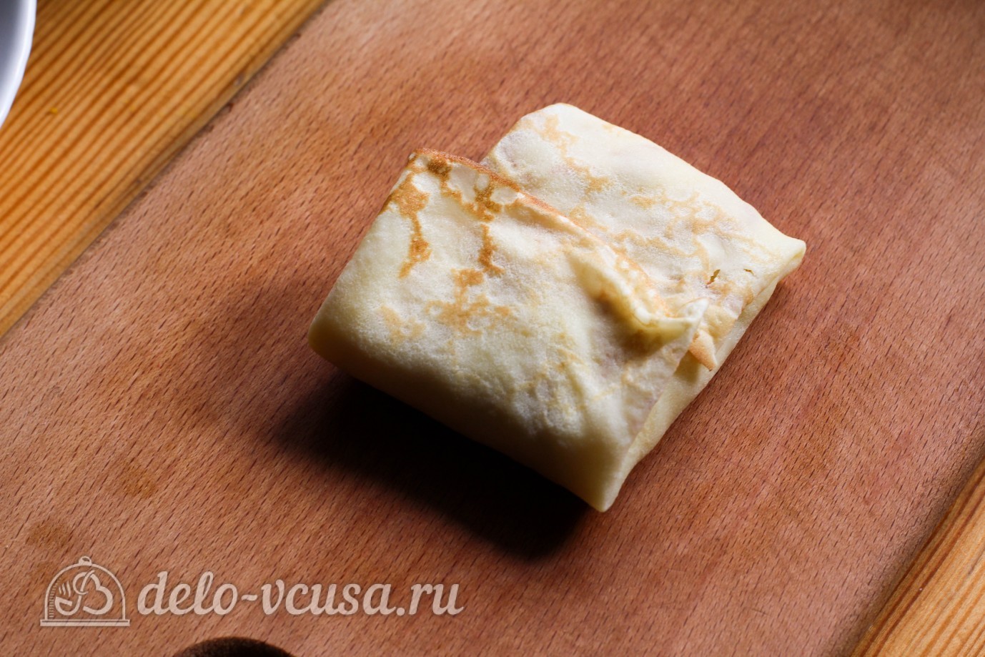 Шаг 11 приготовления Блинчики с ветчиной и яйцом