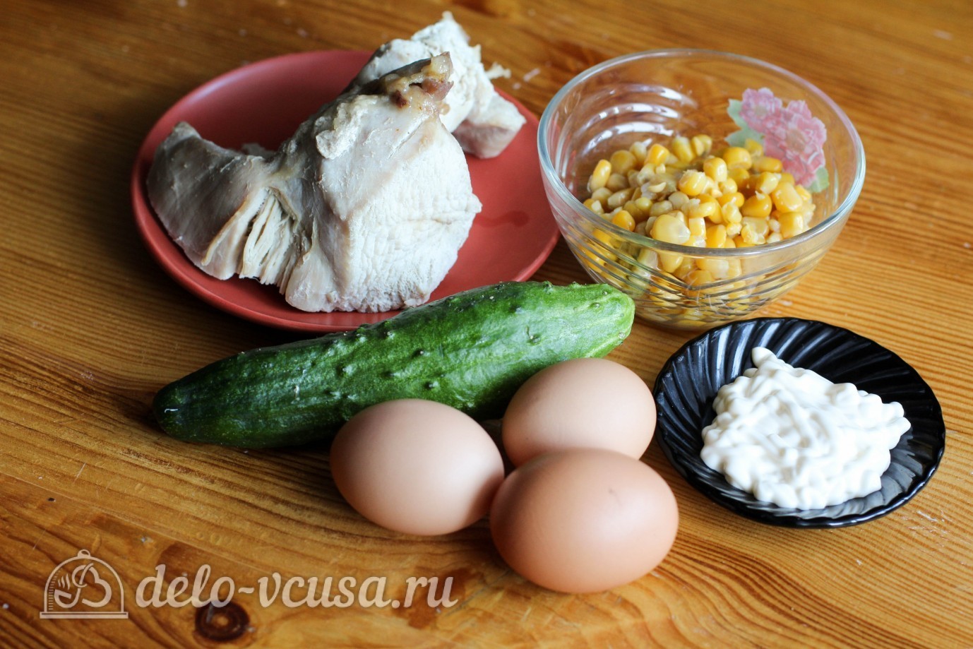 Ингредиенты Салат с курицей и огурцом Фото ингредиенты Салат с курицей и огурцом