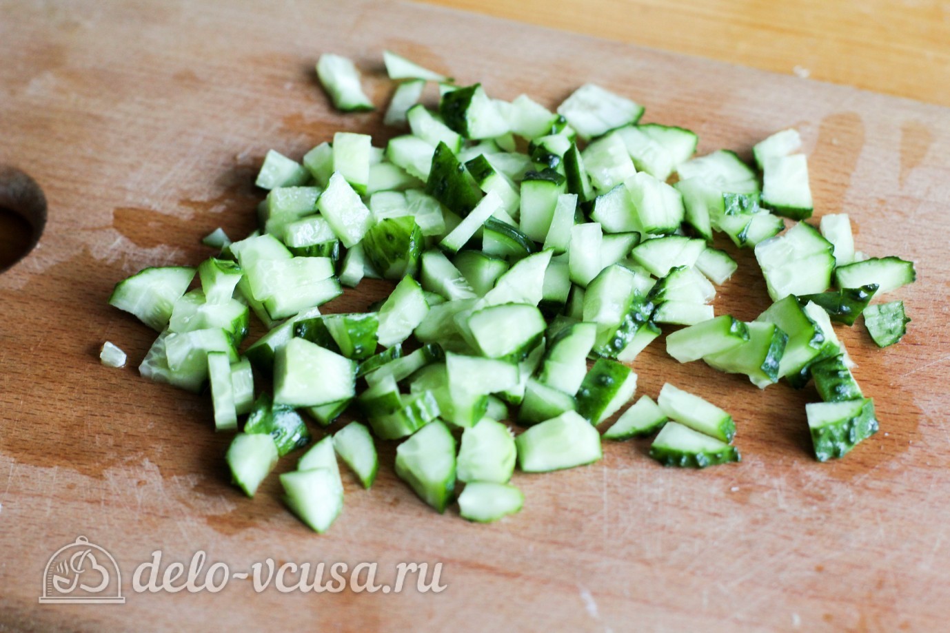 Шаг 2 приготовления Салат с курицей и огурцом