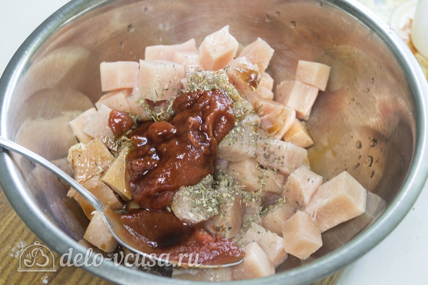 Шаг 2 приготовления Спагетти с курицей