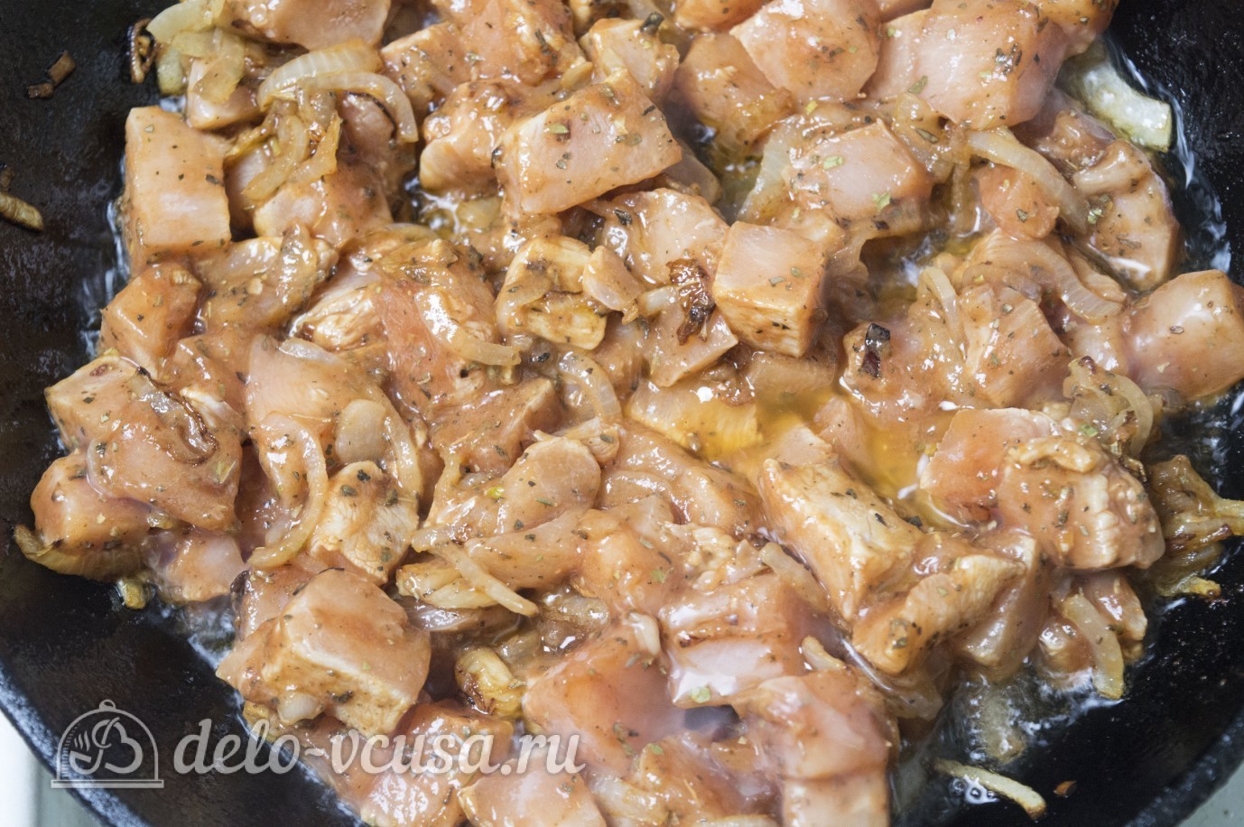 Шаг 6 приготовления Спагетти с курицей
