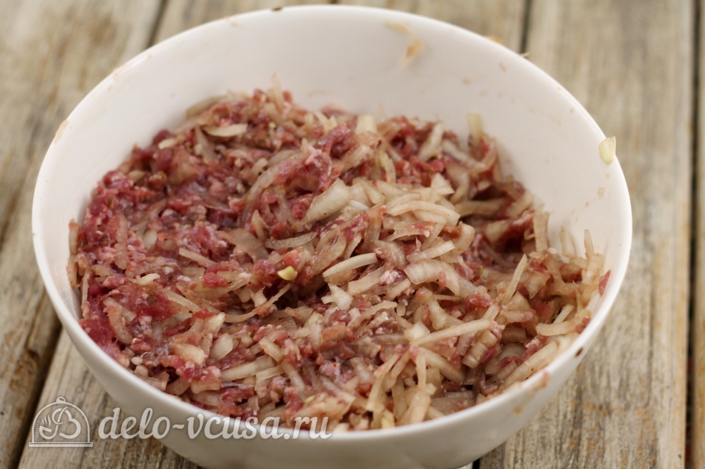 Шаг 2 приготовления Манты с мясом