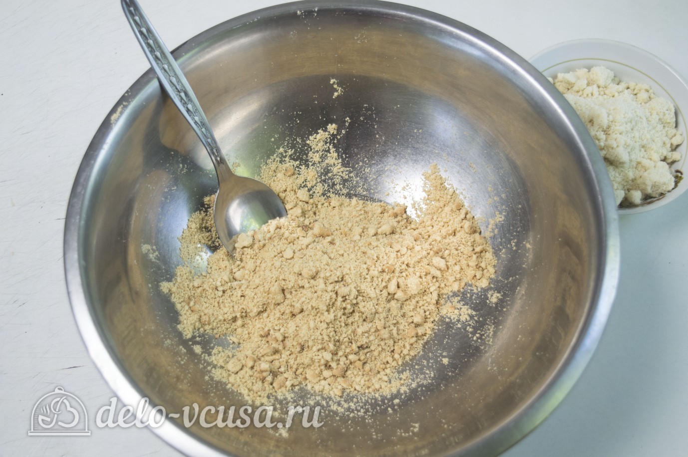 Шаг 1 приготовления Миндальный чизкейк