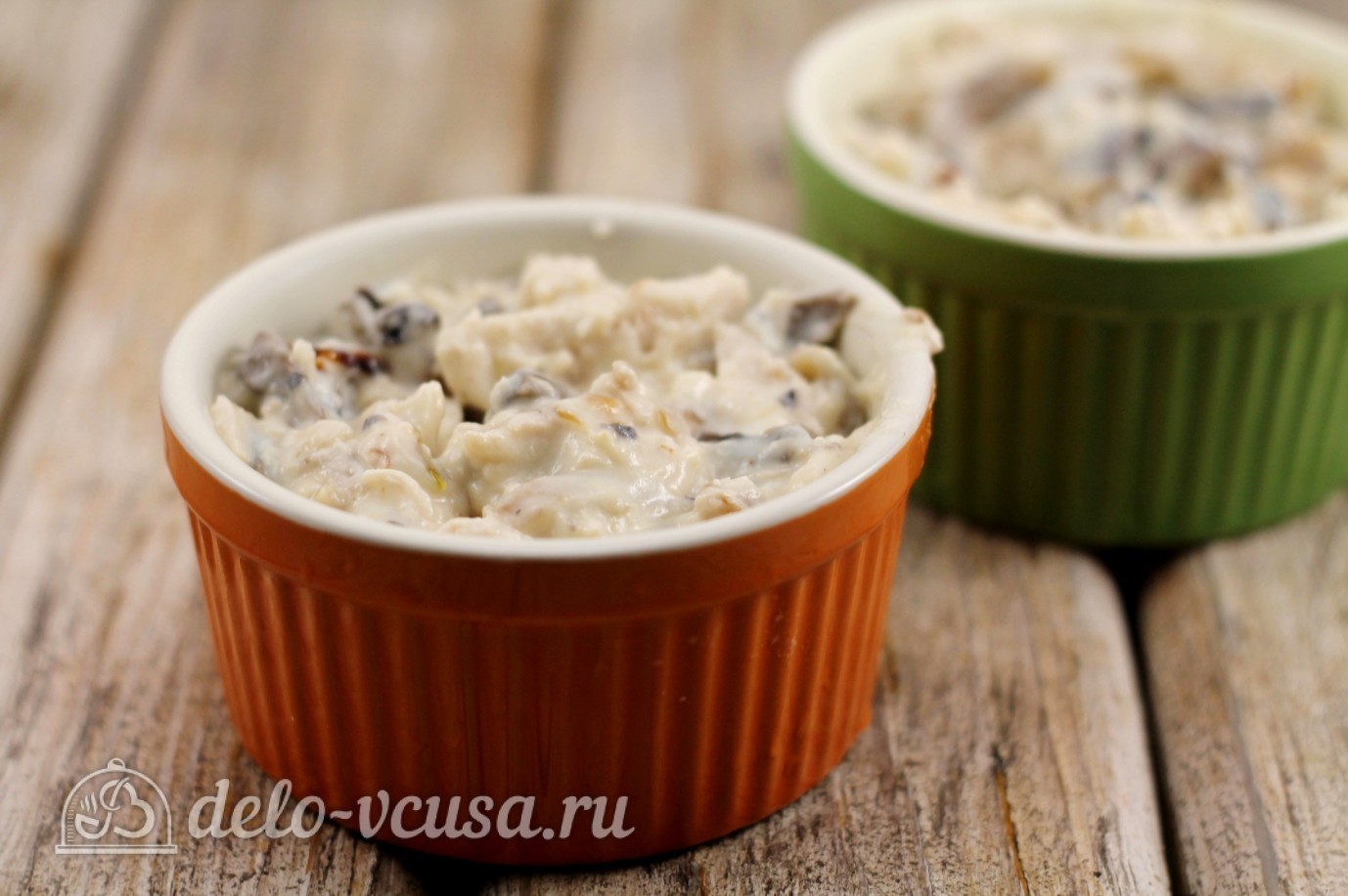 Шаг 10 приготовления Жульен с курицей и грибами