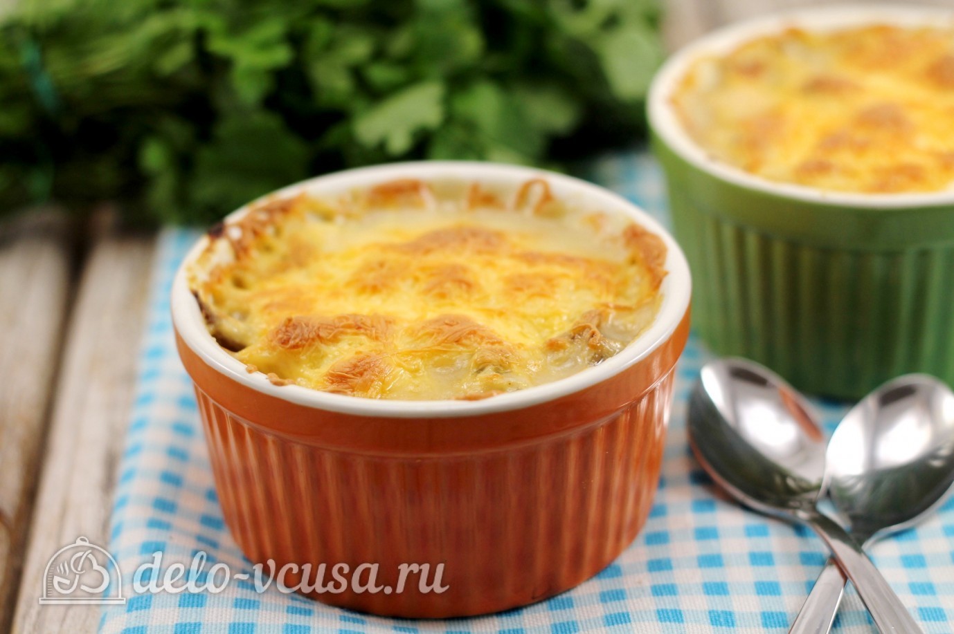 Обложка рецепта Жульен с курицей и грибами