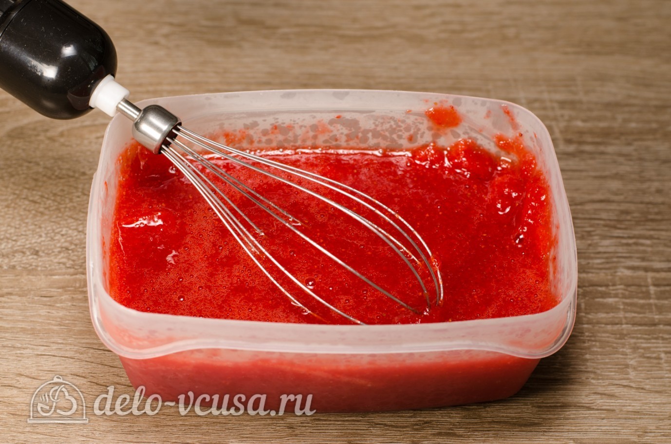 Шаг 7 приготовления Клубничный сорбет