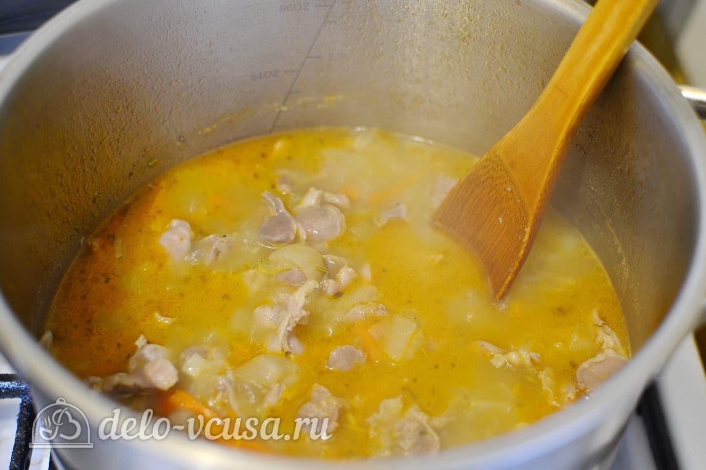 Шаг 6 приготовления Подлива из куриных желудков