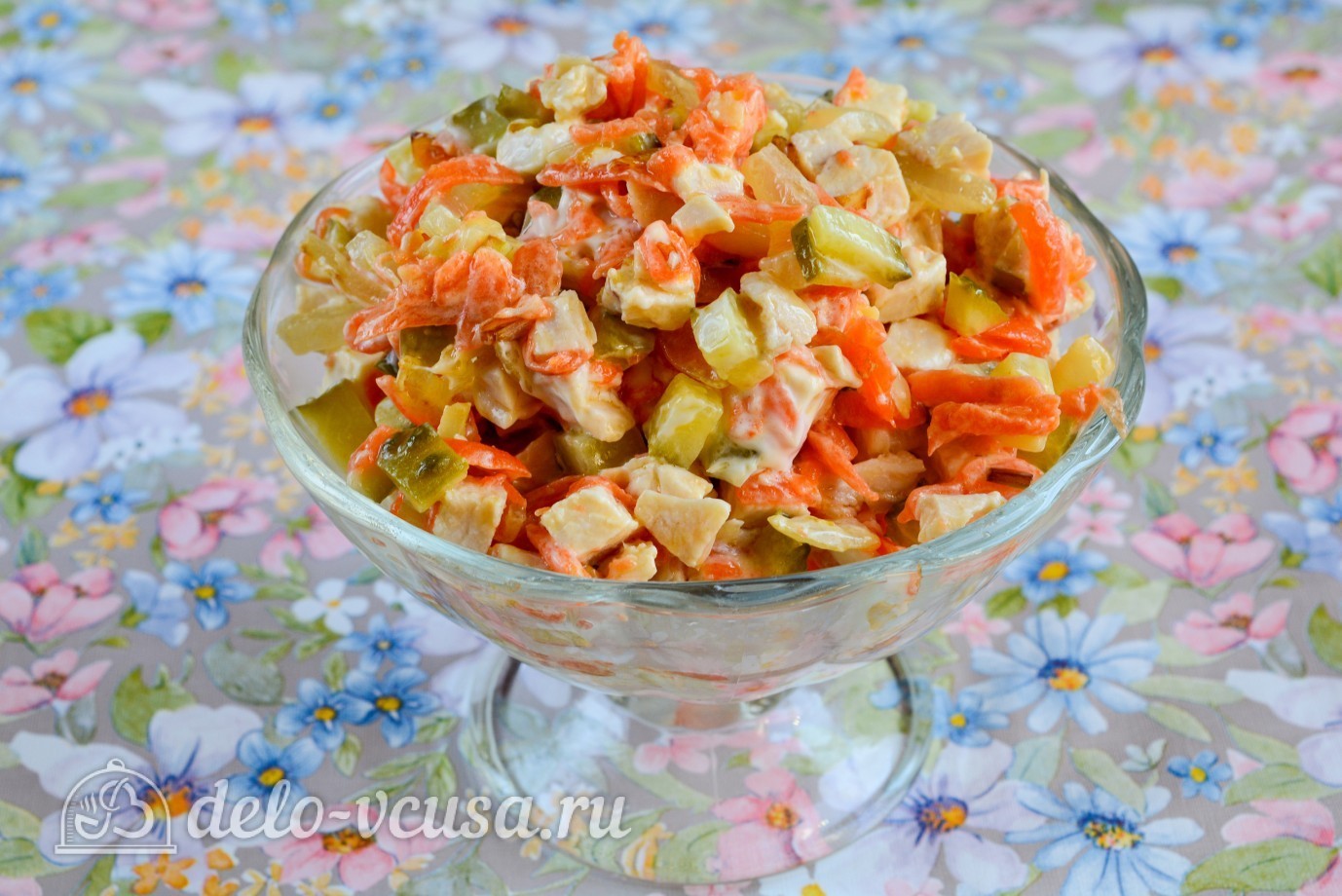 Шаг 9 приготовления Салат с курицей и овощами
