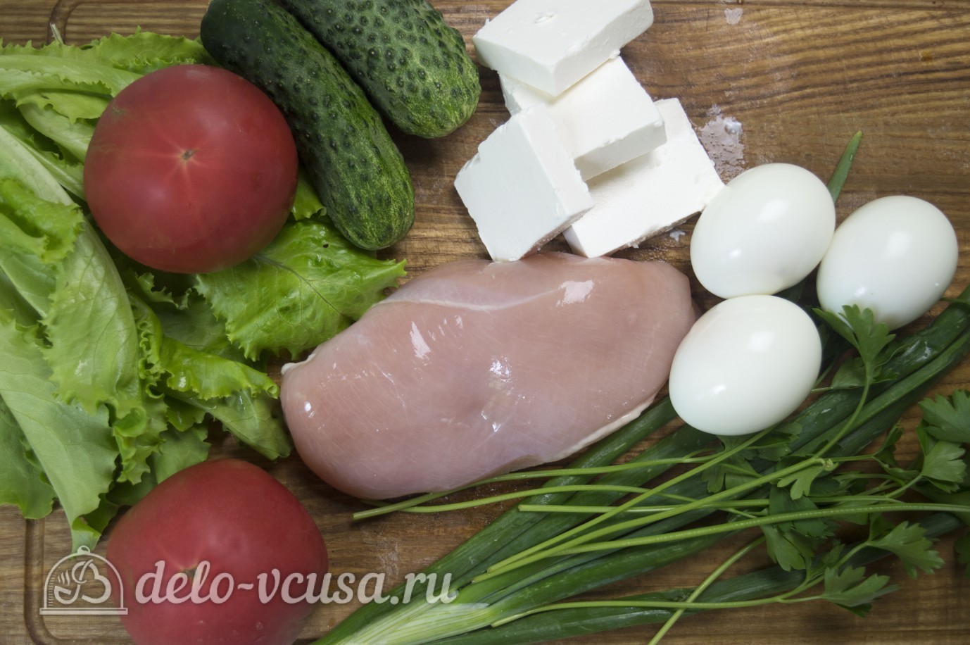 Ингредиенты Салат с курицей и фетой Фото ингредиенты Салат с курицей и фетой