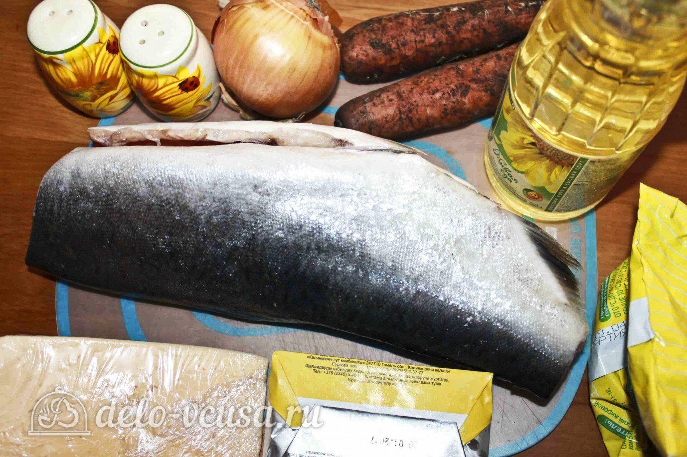Ингредиенты Запеченная красная рыба с овощами Фото ингредиенты Запеченная красная рыба с овощами