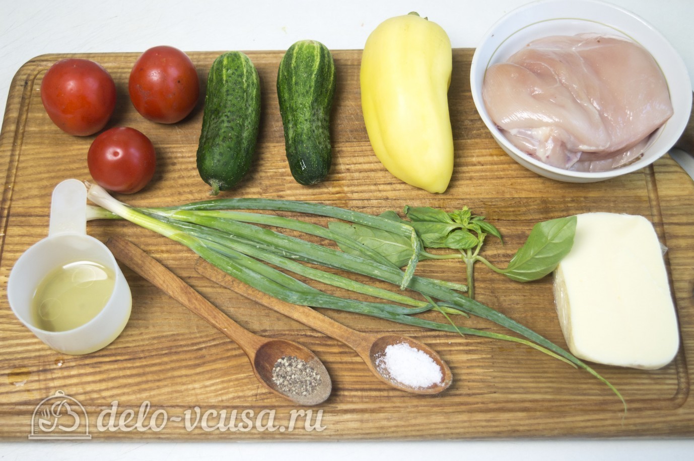 Ингредиенты Овощной салат с курицей Фото ингредиенты Овощной салат с курицей
