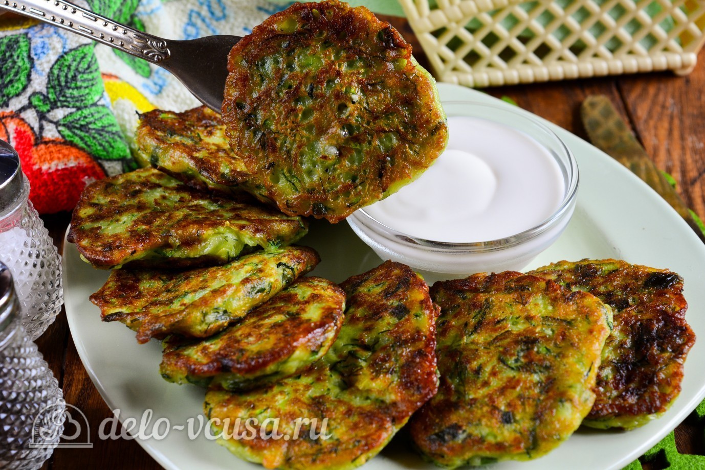 Шаг 10 приготовления Кабачковые оладьи с сыром