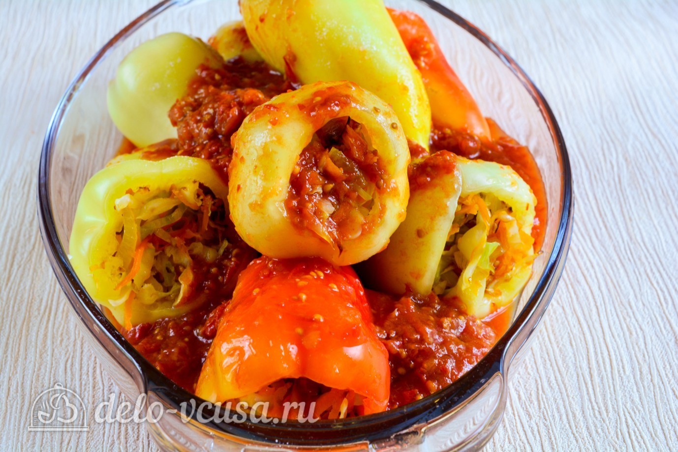 Шаг 5 приготовления Перец фаршированный овощами