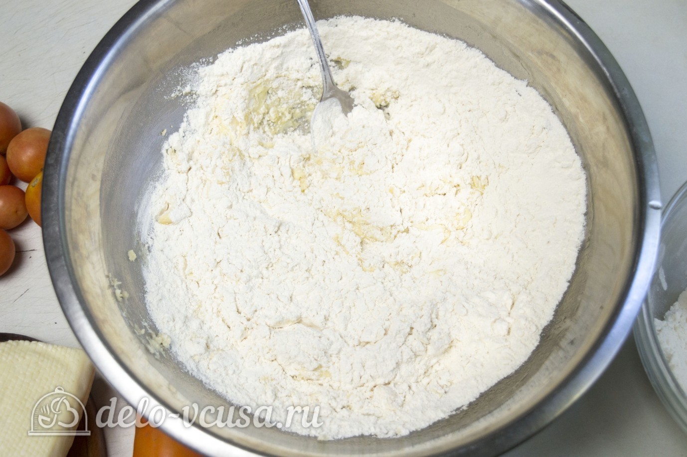 Шаг 1 приготовления Открытый пирог с курицей и овощами