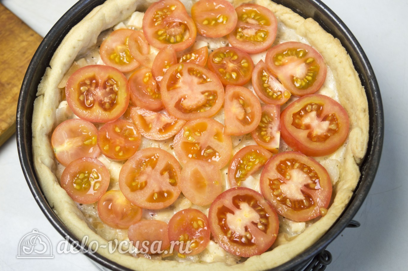 Шаг 15 приготовления Открытый пирог с курицей и овощами