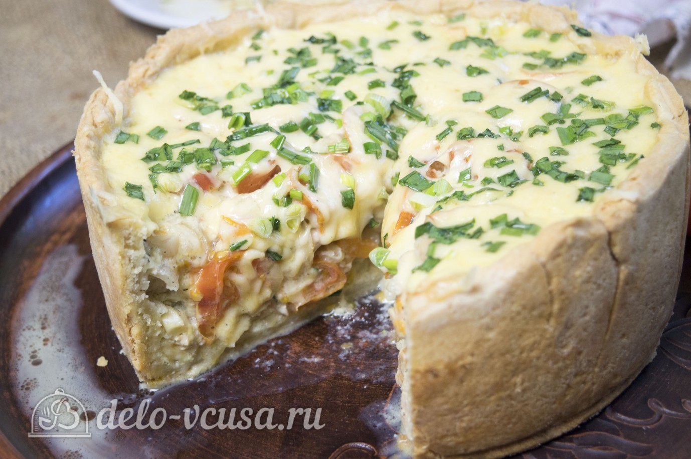 Шаг 18 приготовления Открытый пирог с курицей и овощами