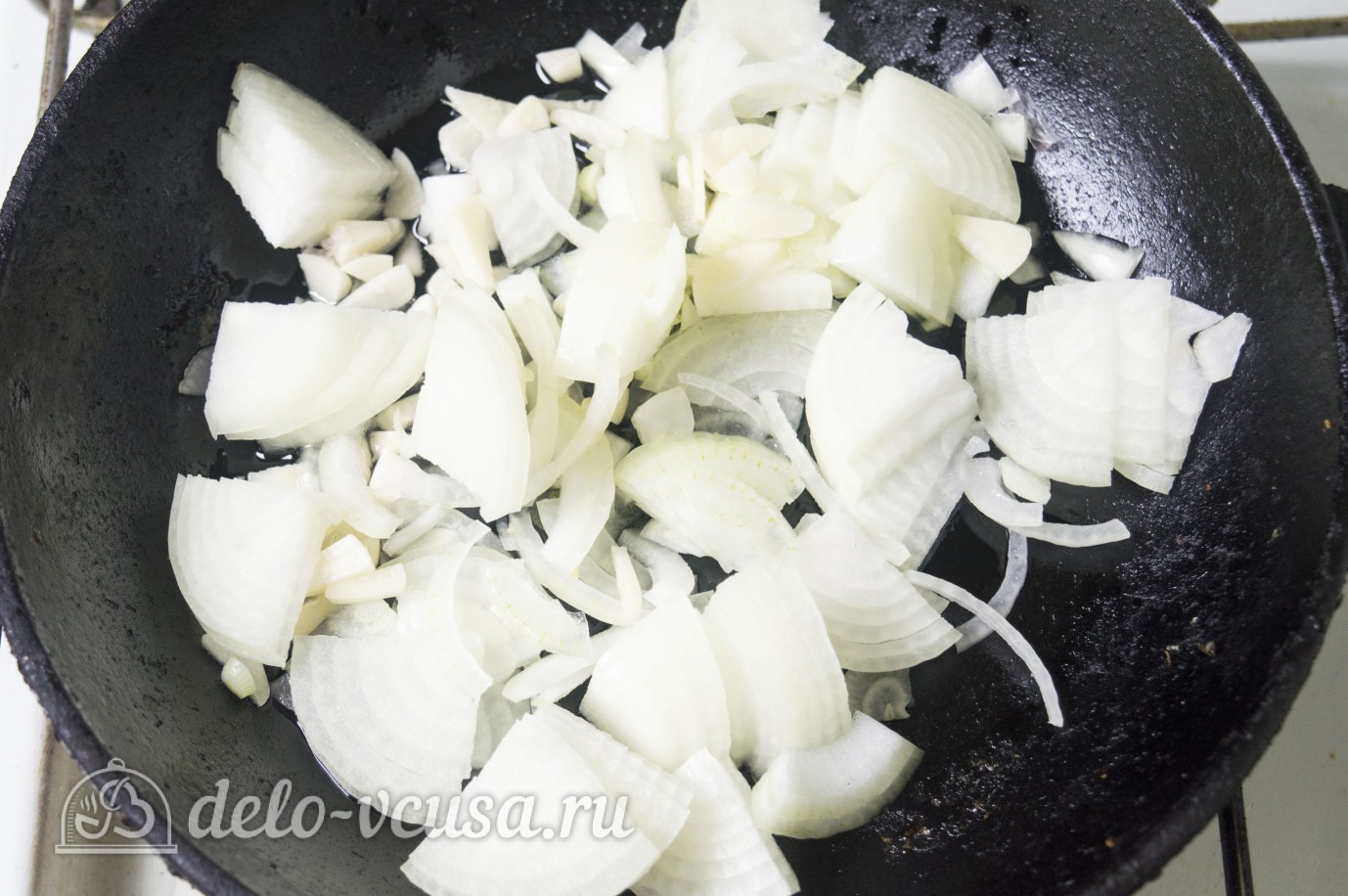 Шаг 4 приготовления Открытый пирог с курицей и овощами