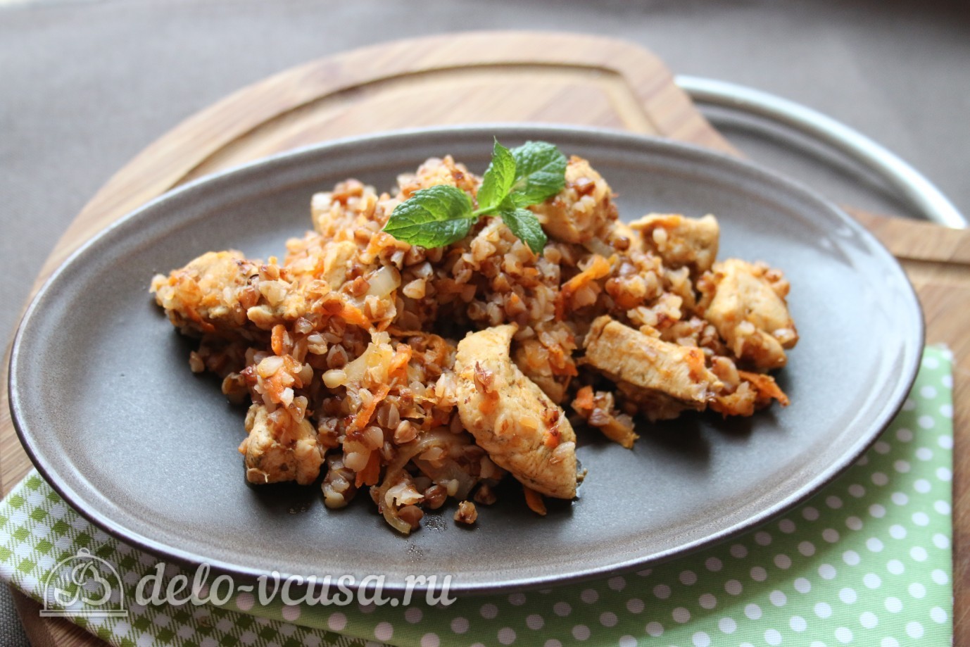 Обложка рецепта Гречка по-купечески с курицей