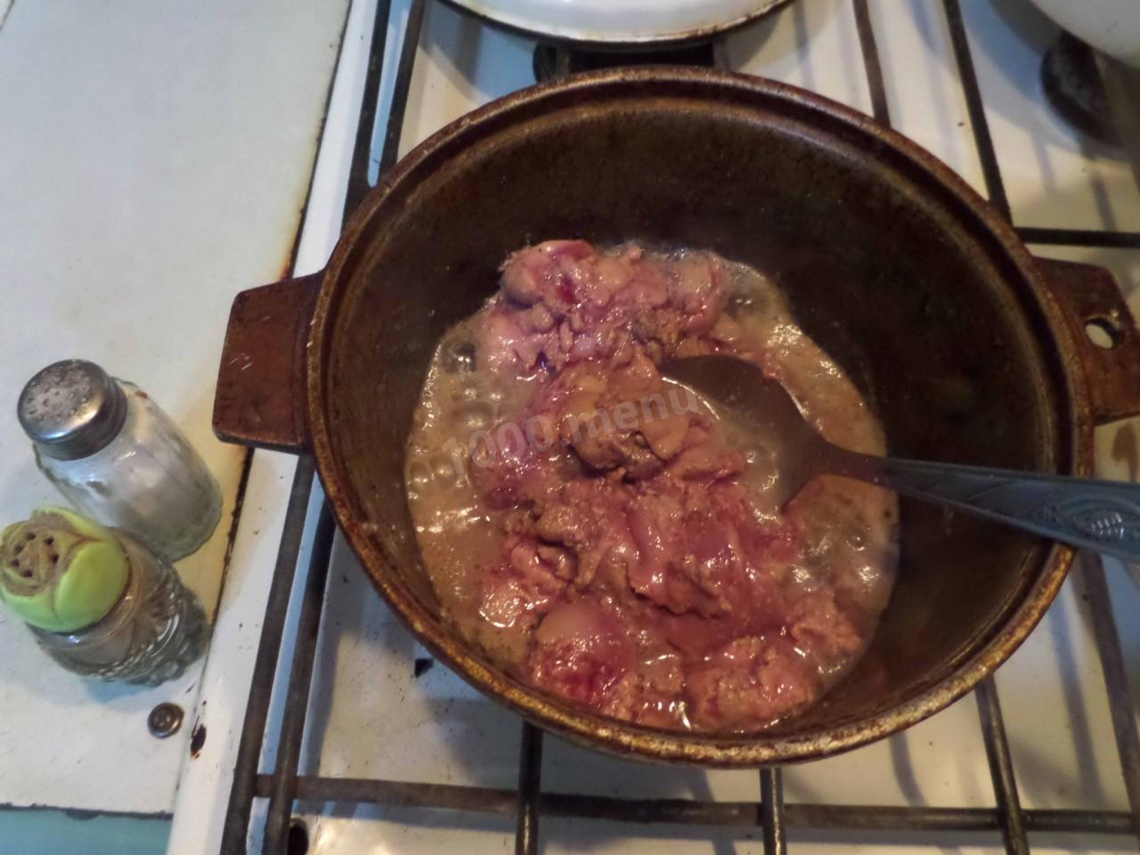 Шаг 3 приготовления Салат из куриной печени и апельсинов