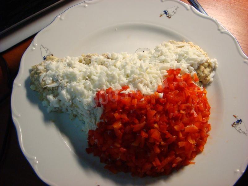 Шаг 9 приготовления Салат Снегирь