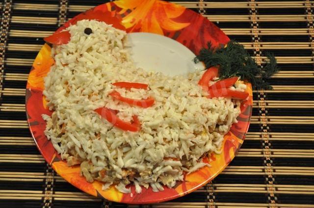 Обложка рецепта Салат слоеный Курочка