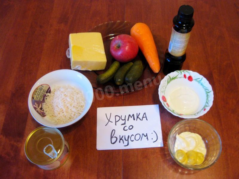 Шаг 1 приготовления Салат Снеговик с рыбными консервами