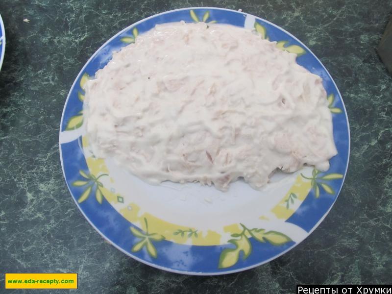 Шаг 2 приготовления Салат Арбузная долька с курицей