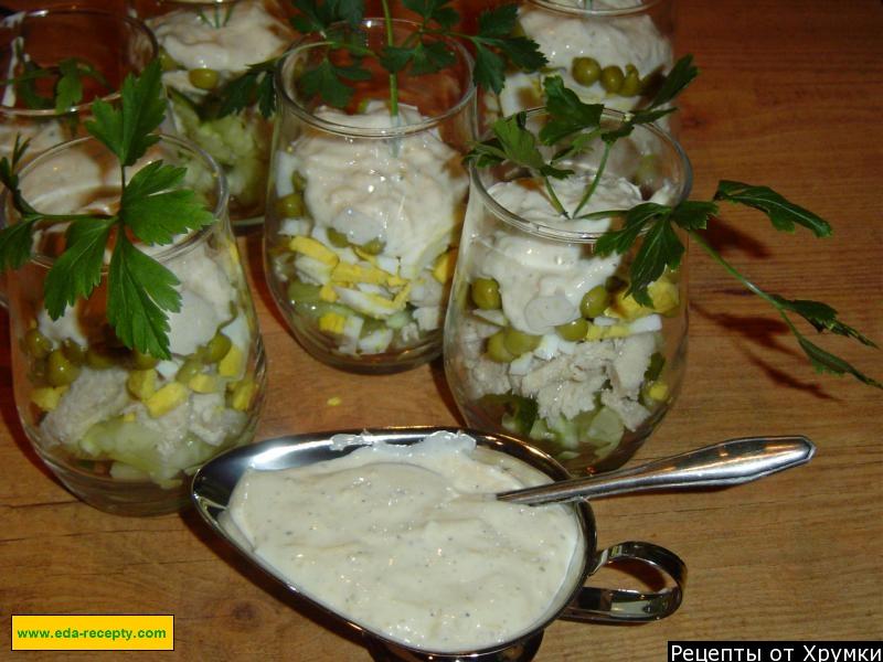 Шаг 4 приготовления Салат-коктейль с курицей