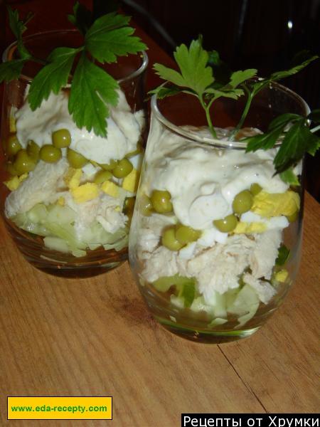 Шаг 5 приготовления Салат-коктейль с курицей
