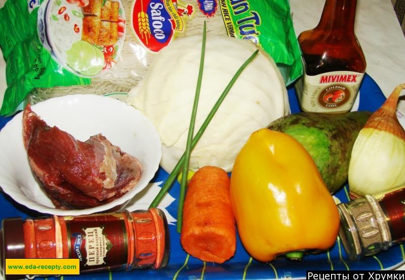 Шаг 1 приготовления Китайский салат с фунчозой и редькой
