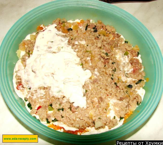 Шаг 4 приготовления Салат Гранатовый браслет с мясом