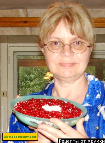 Шаг 7 приготовления Салат Гранатовый браслет с мясом