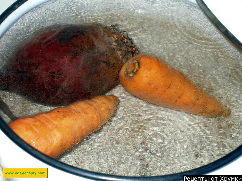 Шаг 2 приготовления Салат из вареных овощей и фасоли