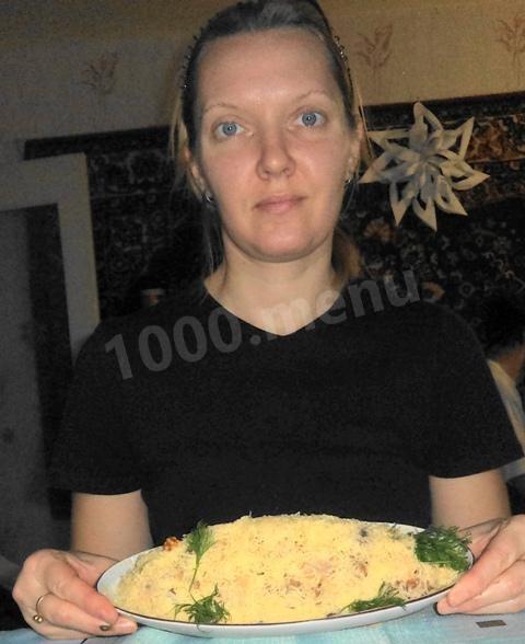 Шаг 8 приготовления Норвежский салат с яблоками и сыром