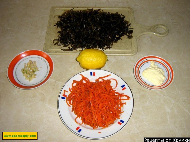 Шаг 5 приготовления Салат Из Моркови с морской капустой