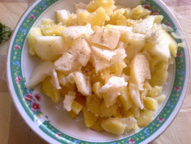 Шаг 6 приготовления Салат из картофеля