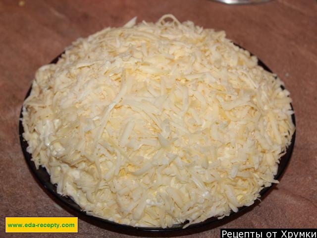 Шаг 13 приготовления Салат Нежный с курицей и огурцами