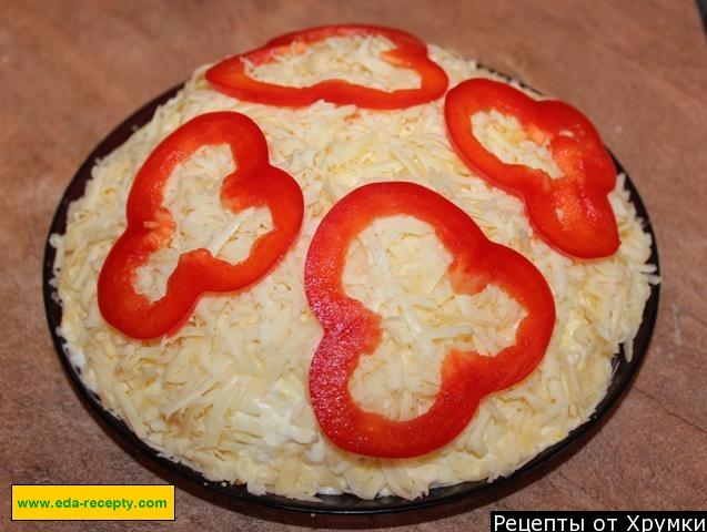 Шаг 14 приготовления Салат Нежный с курицей и огурцами