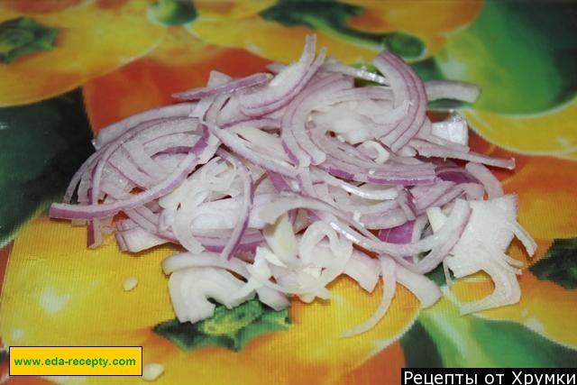Шаг 4 приготовления Салат Нежный с курицей и огурцами
