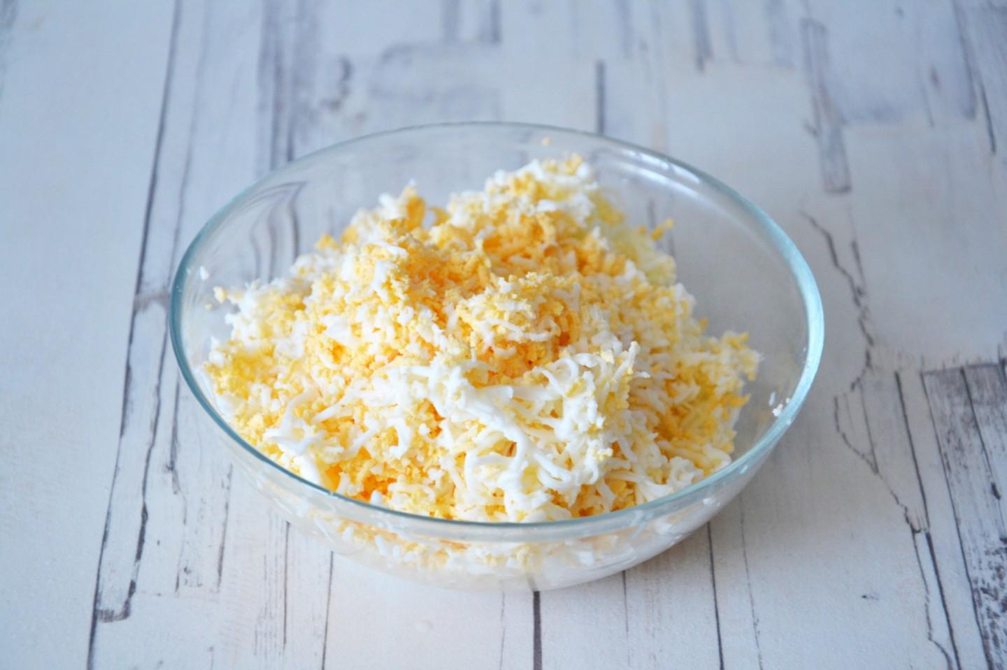 Шаг 4 приготовления Закуска из моркови и сыра в тарталетках