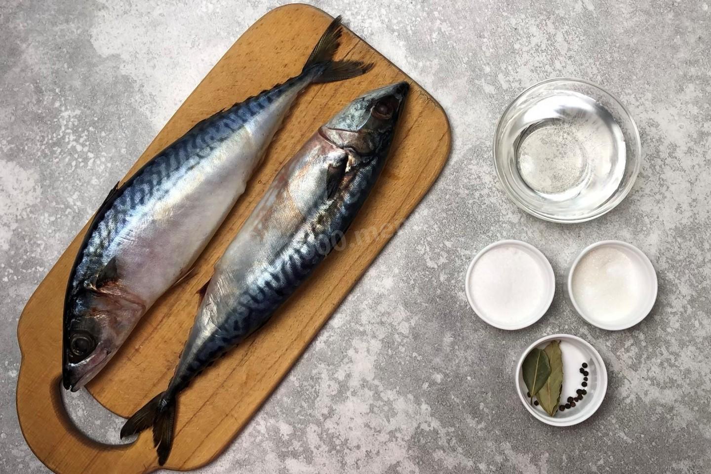 Шаг 1 приготовления Малосольная скумбрия в домашних условиях