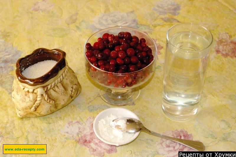 Шаг 1 приготовления Клюквенный кисель с ванильным вкусом