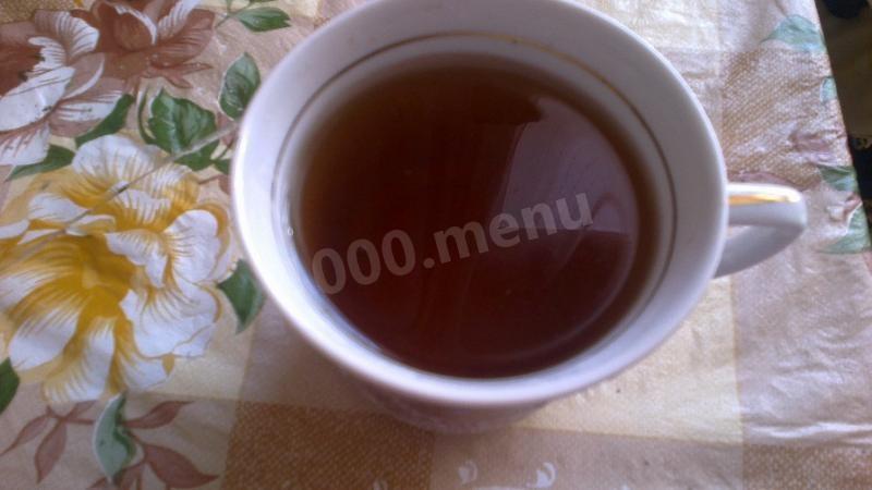 Шаг 5 приготовления Черный чай с мятой